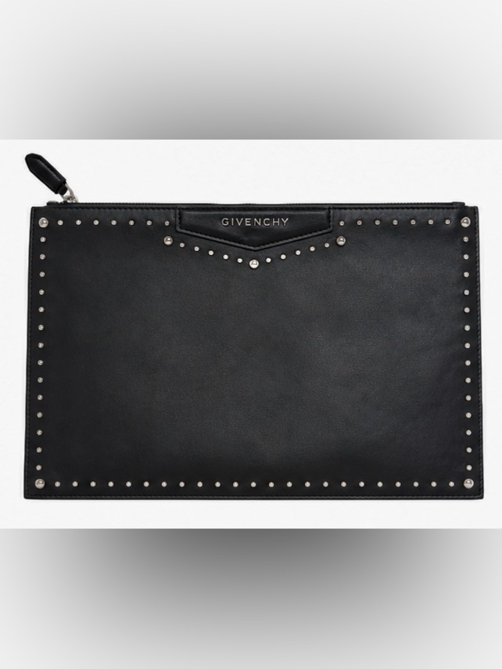 Givenchy Black Leather Studded Clutch